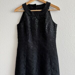 Ann Taylor Black Sequin Mini Dress